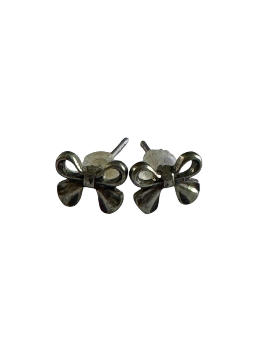 Silver Bow Stud Earrings